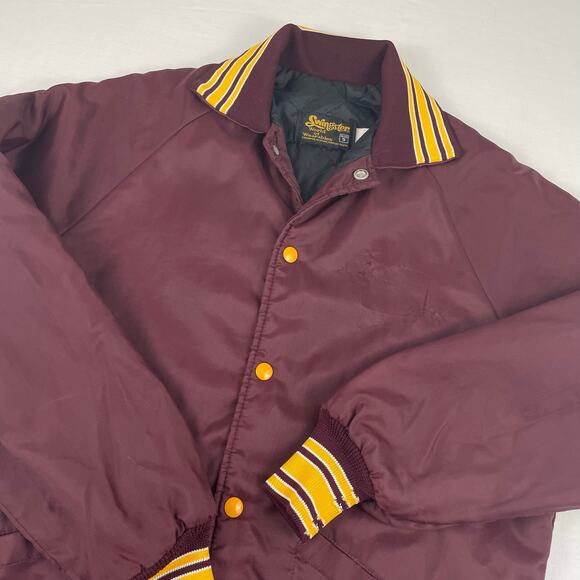 VTG Men's Swingster World of Wearables Maroon Jacket, Size S, Made in USA - Picture 9 of 9